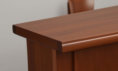 Elegant wooden desk showcasing polished finish