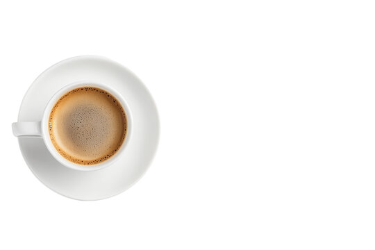 Kaffeetasse von oben mit schwarzem Kaffee PNG mit transparentem Hintergrund

