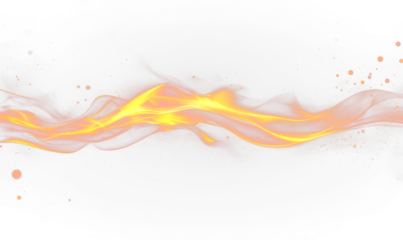 Glowing Fire Effects with Sparks and Particles Isolate on Transparent Background, cutout, png
