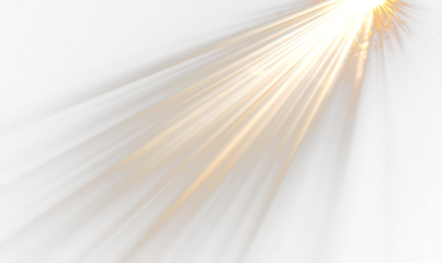 Soft Angelic Sunbeams Creating Beautiful Radiance and Diffusion Isolate on Transparent Background, cutout, png