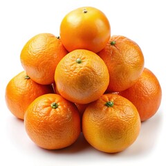 A pyramid of nine juicy oranges with one larger orange at the top, creating a vibrant and appealing citrus fruit arrangement