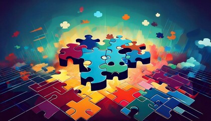 jigsaw puzzle piece business metaphor for conneting