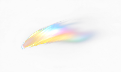 Prismatic Light Lens Flare Overlay with Soft Iridescent Effect Isolate on Transparent Background, cutout, png