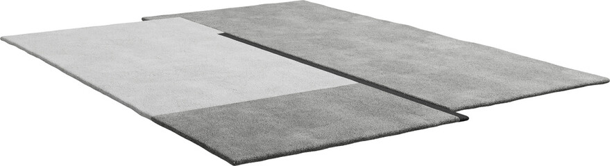 Perspective view of geometric textured carpet