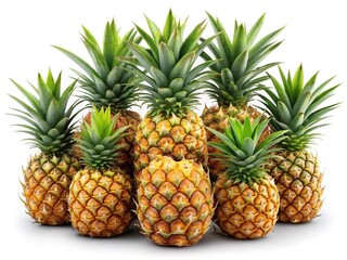 A Group of Freshly Harvested Ripe Pineapples Ready for Consumption