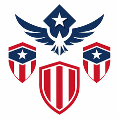 Elegant and bold US shield emblem vector designs for professional marketing materials.