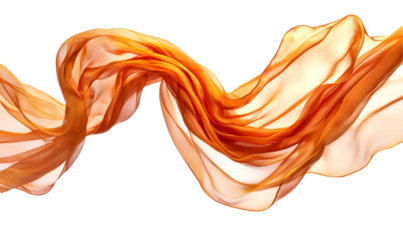 Elegant Soft Scarf Being Pulled by Wind in Graceful Motion Isolate on Transparent Background, cutout, png