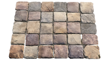 Footpath or brick walkway on transparent background.