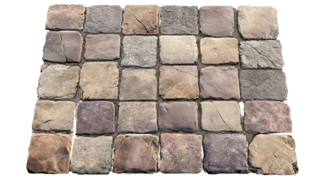 Footpath or brick walkway on transparent background.
