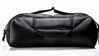 black sport bag isolated on a transparent or white background