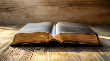 Bible on Desk in Soft Light