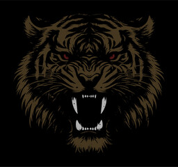 angry tiger face - grunge style (artwork 1)