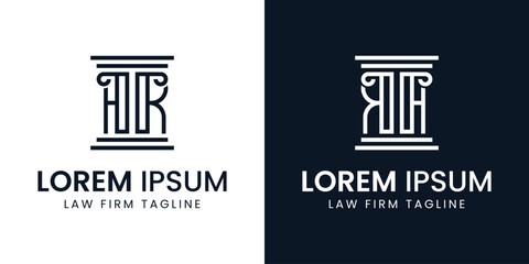 Letters AR and RA Pillar Logo, for business related to lawyer with RA or AR initials