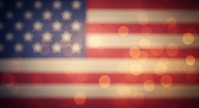 A subtle and elegant background with softly glowing American flag patterns blending into a textured surface