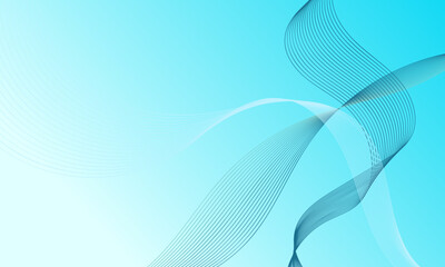 abstract blue light business lines wave curves with soft shinny light and gradient background