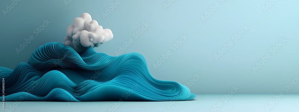 Poster captivating undulating azure digital waves symbolizing dynamic energy of future facing innovation ri