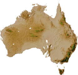 Colored terrain map of Australia © Terry