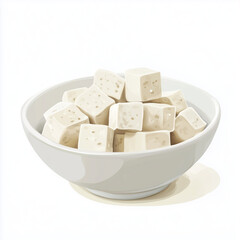 Tofu highs in protein osolated on white background 