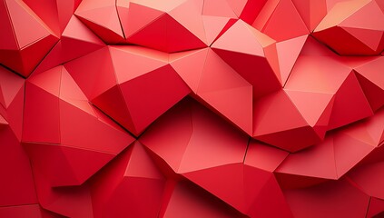 abstract geometric background with a dynamic and textured surface of sharp red triangles and polygons