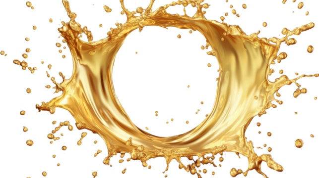 Golden circles represent movement on transparent background.
