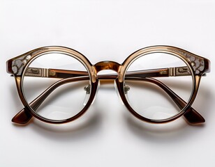 a sleek and modern eyeglasses in a vintage style on a white background