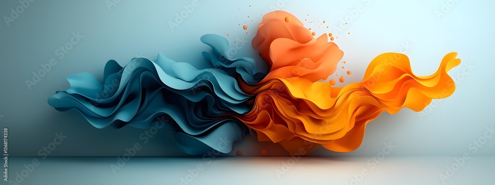 Poster incandescent sapphire digital oscillations captivating fractal kinetic sculpture in prismatic geomet