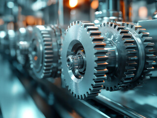 Fototapeta premium gear wheels in a factory