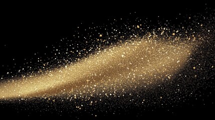 Obraz premium Captivating gold dust spray abstract background digital art dark environment close-up view visual concept