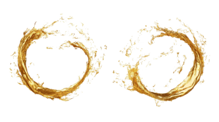 Golden circles represent movement on transparent background.