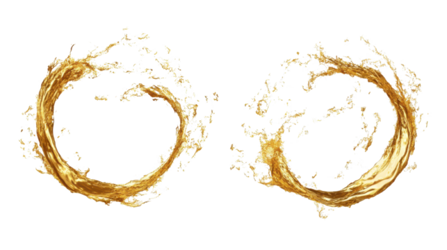 Golden circles represent movement on transparent background. - Powered by Adobe