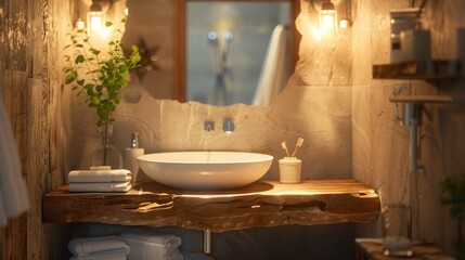 modern bathroom interior with shower