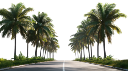 palm trees on the street
