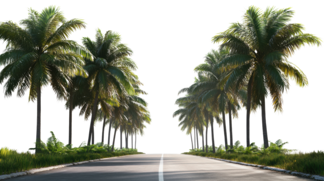palm trees on the street