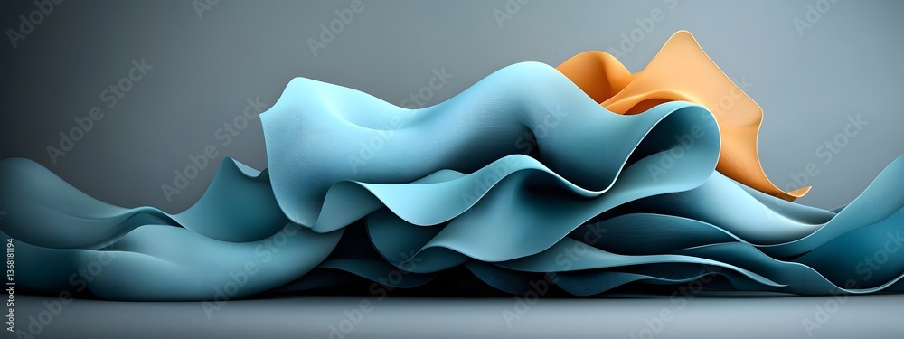 Poster mesmerizing digital waves undulating and flowing across a stark monochrome background symbolizing th