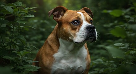 Obraz premium Bulldog in the forest.