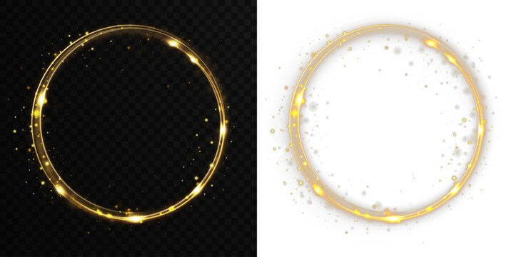 Modern magic witchcraft circle with runes. Ethereal fire portal sign with strange flame spark. Decor elements for magic doctor, shaman, medium. Luminous trail effect on transparent background.