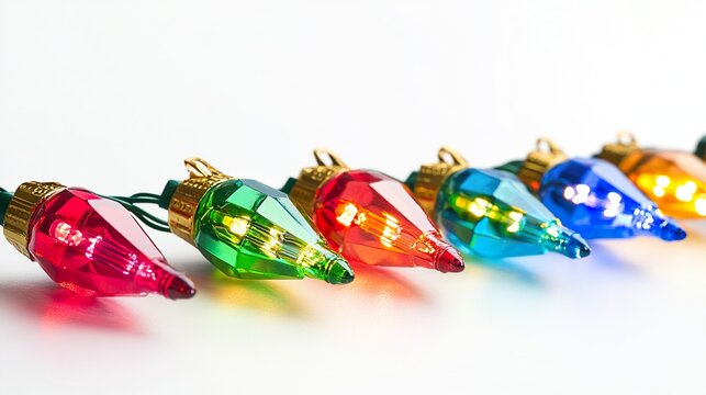 Colorful Christmas lights symbolize festive joy and warmth.