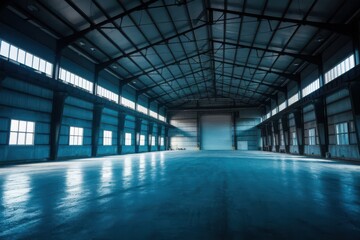 Interior of a modern warehouse. Ai generated image