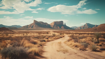 Mountain desert texas background landscape. Wild west western adventure explore inspirational vibe