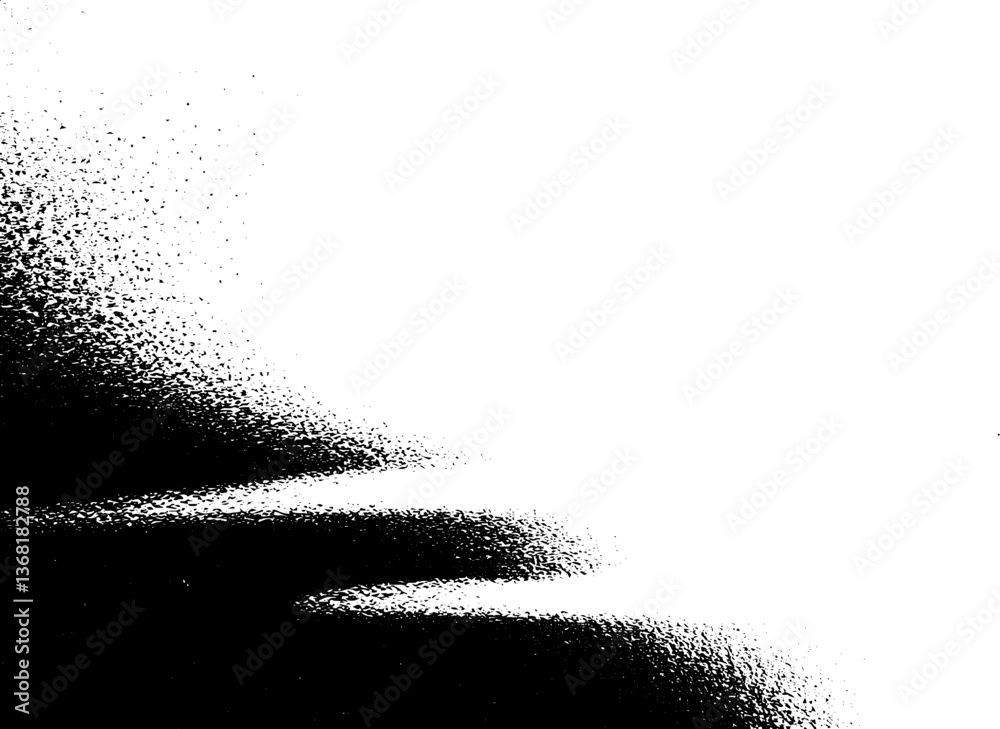 Poster Rough White Paper Texture with Distressed Black Patterns and Grainy Noise.