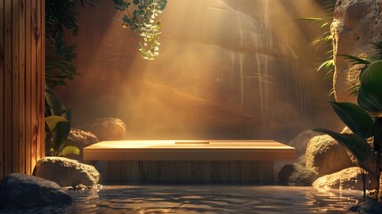 magic fountain in the night