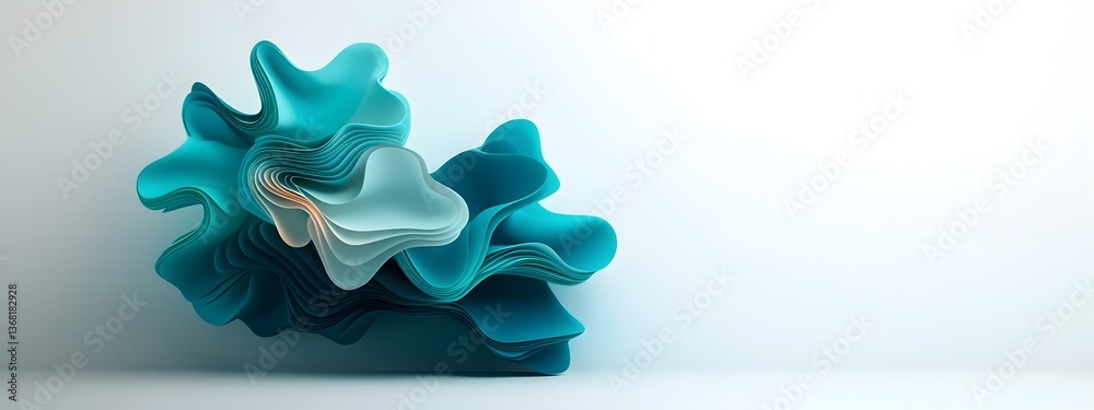 Poster pulsating cerulean digital tides sleek and flowing surging across a minimalist backdrop of shadowy d