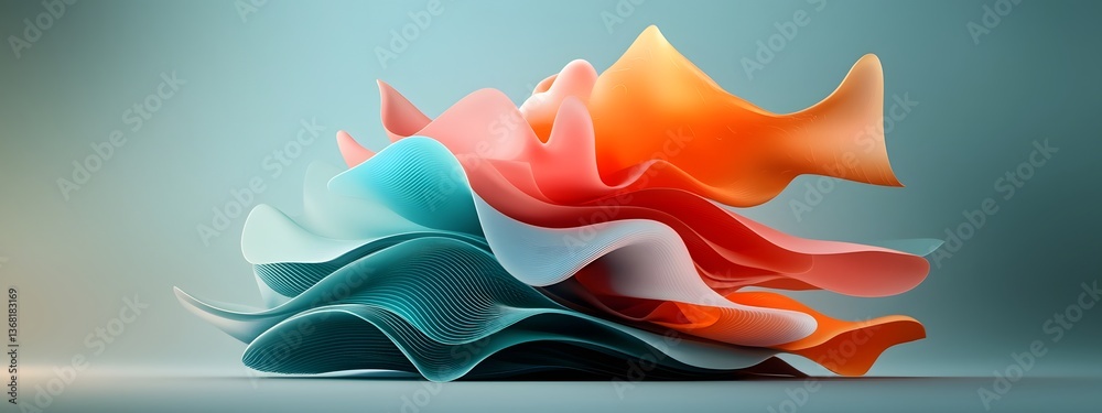 Poster pulsating digital waves captivating data visualization as abstract art undulating azure digital wave