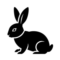 Obraz premium Vector Illustration of a Rabbit Head with Long Ears, Eyes, and Nose in Simple Flat Animal Style