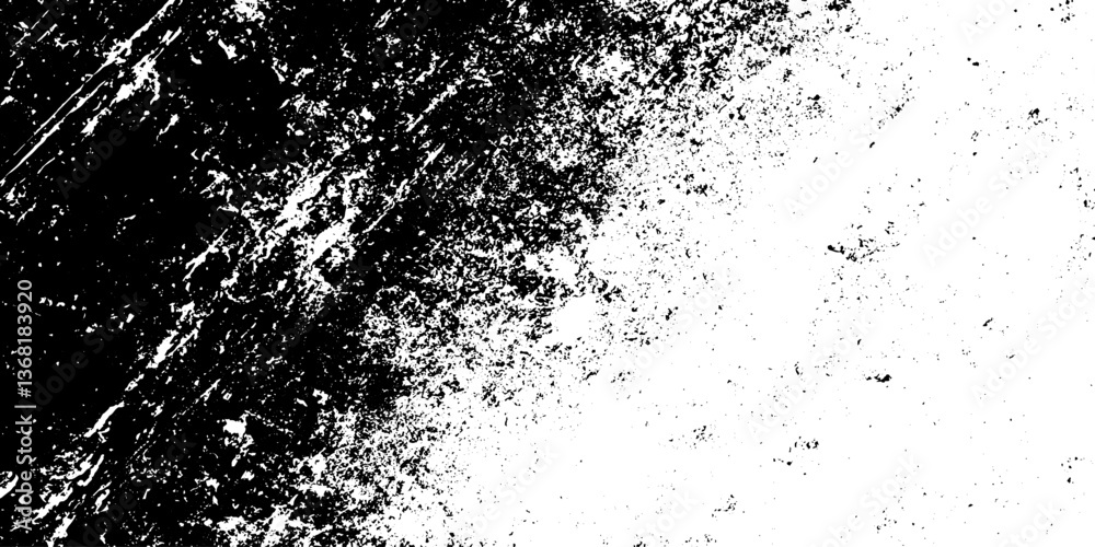 Poster dirty geometric pattern with rough brush strokes and grainy noise.
