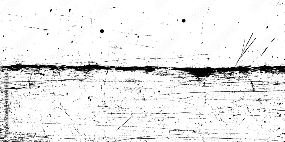 Aufkleber Old White Paper Texture with Scratches and Dusty Grain Overlay.
