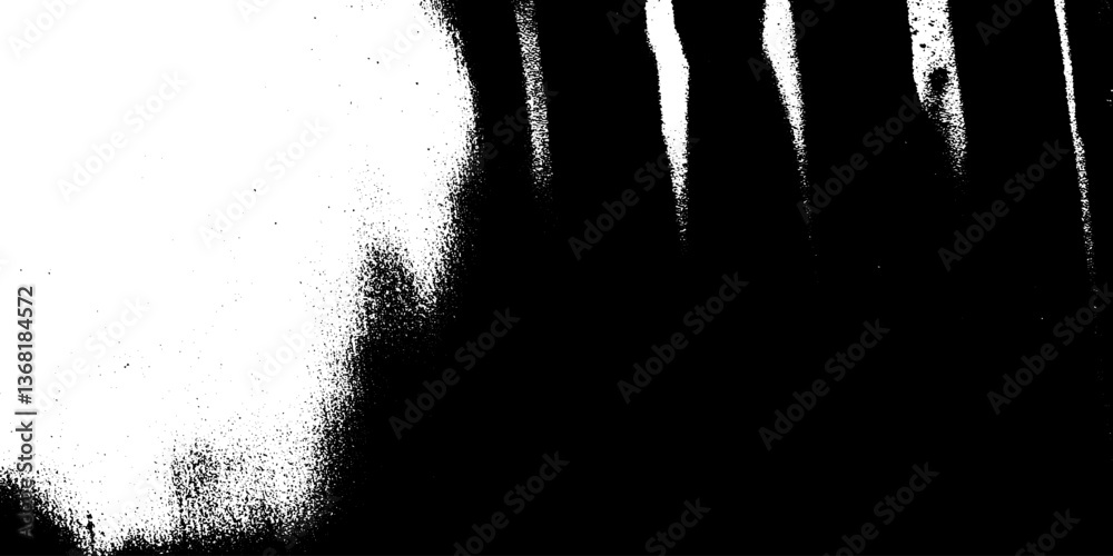 Poster rough white pattern with distressed paper texture and black vector background.