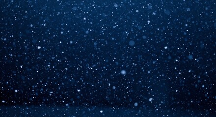 Obraz premium Falling snow softly blankets deep blue night. AI Generated