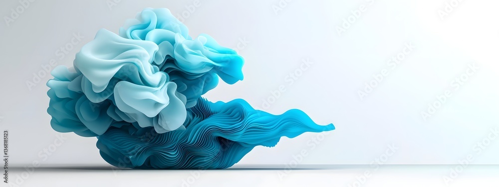 Poster radiant electric blue digital waves dynamic and undulating traversing a stark contrasting plane of d