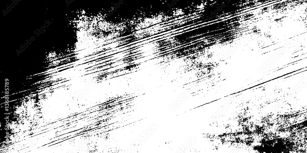 Poster rough scratched pattern with distressed white and black texture. vintage abstract grunge background 
